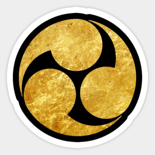 Kobayakawa Mon Japanese clan faux gold Sticker